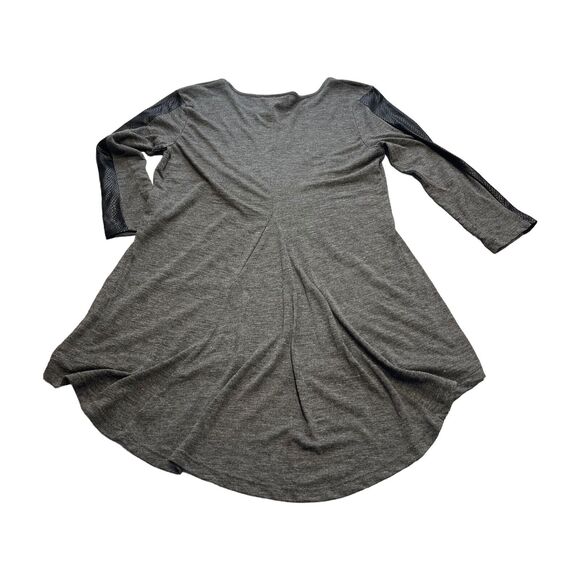 Style&co Blouse Top Womens Medium Petite Gray Polyester Snakeskin High-Low Hem - Picture 2 of 8